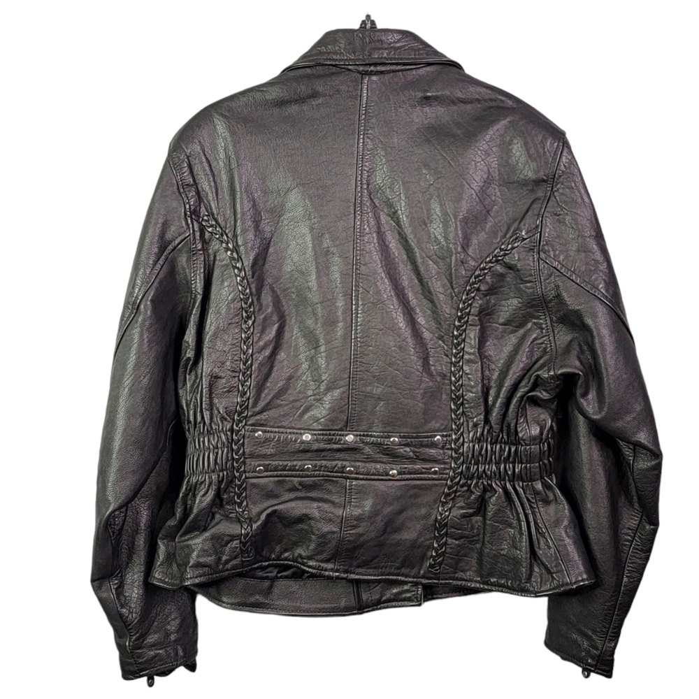 Leather Vintage 80's Biker Motorcycle Bikercore Rock N Roll Negan Jacket XXL - Picture 9 of 13